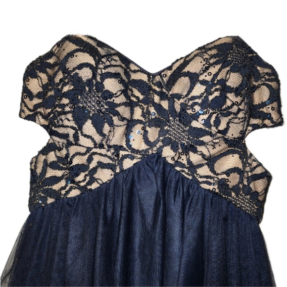Strapless Navy Cocktail Dress by     Blondie Nites by Stacy Sklar Size 5 NWOT - Picture 3 of 11
